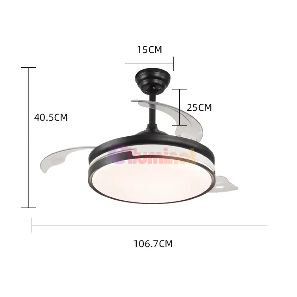 Lustra LED Summer Black cu Ventilator Echivalent 300W Telecomanda NEAGRA / VENTILATOR Lighting Fixtures