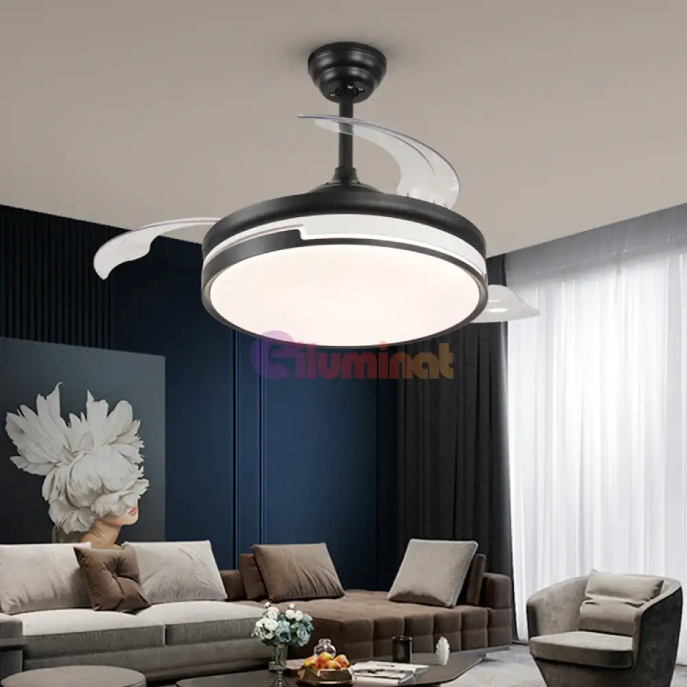 Lustra LED Summer Black cu Ventilator Echivalent 300W Telecomanda NEAGRA / VENTILATOR Lighting Fixtures