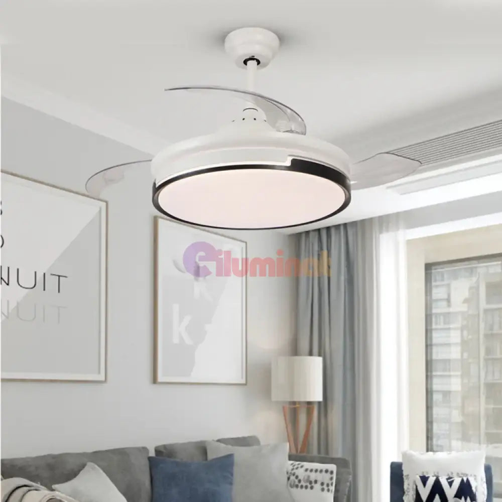 Lustra LED Summer White cu Ventilator Echivalent 300W Telecomanda NEGRU + ALB / VENTILATOR Lighting Fixtures