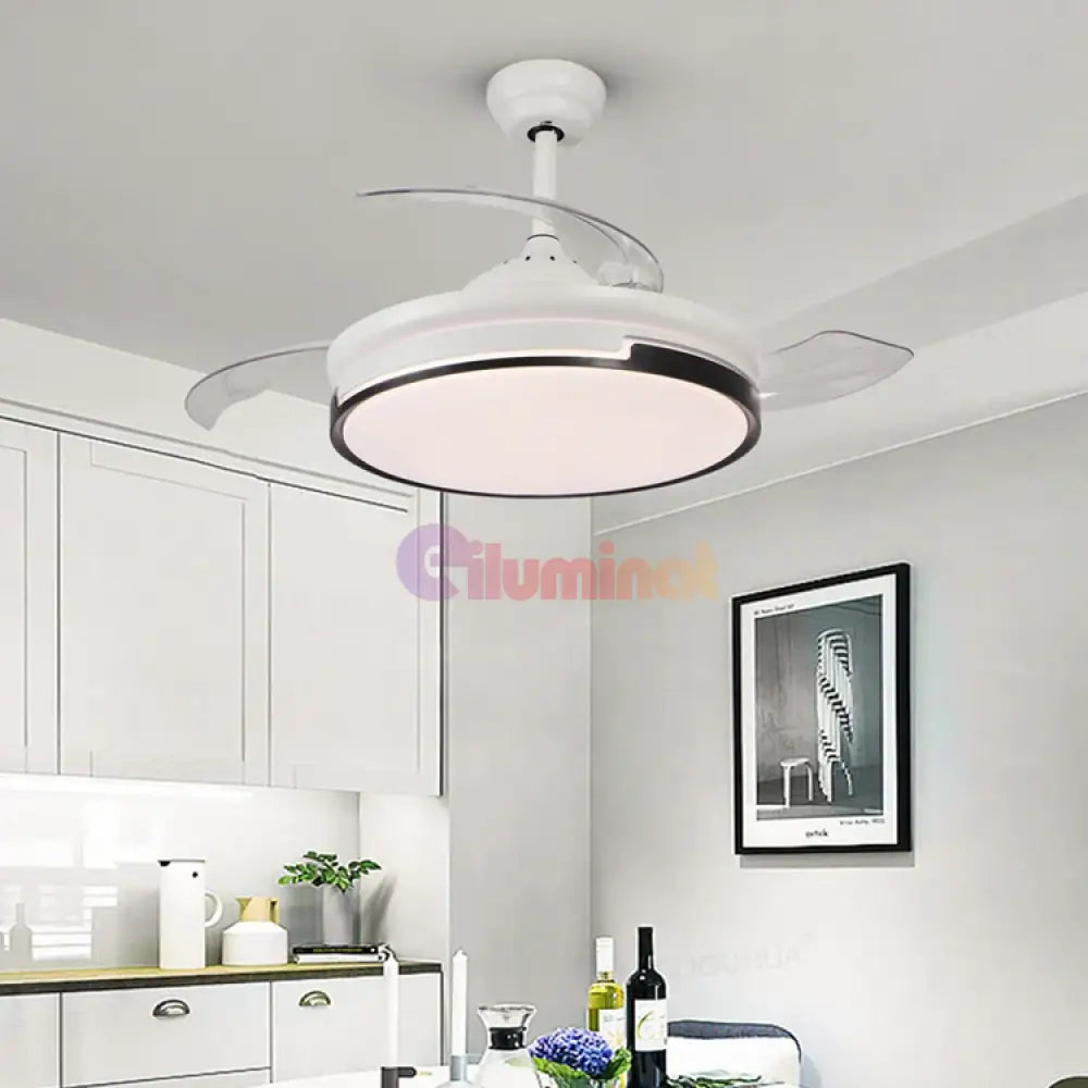 Lustra LED Summer White cu Ventilator Echivalent 300W Telecomanda NEGRU + ALB / VENTILATOR Lighting Fixtures