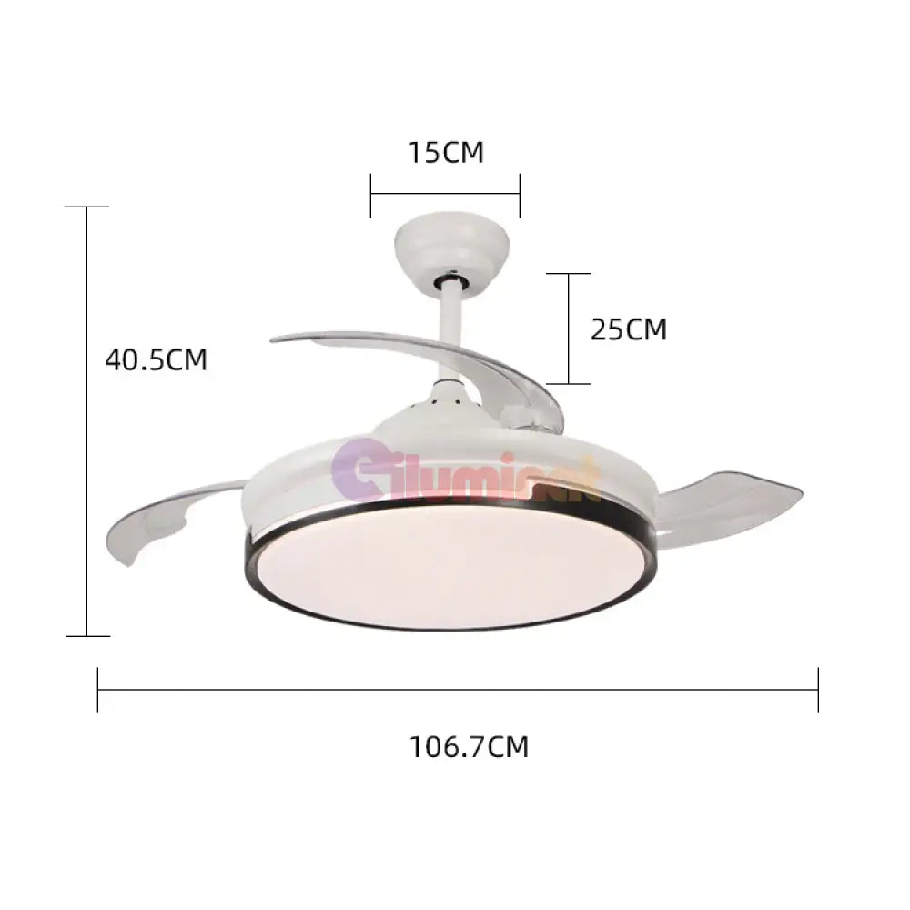 Lustra LED Summer White cu Ventilator Echivalent 300W Telecomanda NEGRU + ALB / VENTILATOR Lighting Fixtures