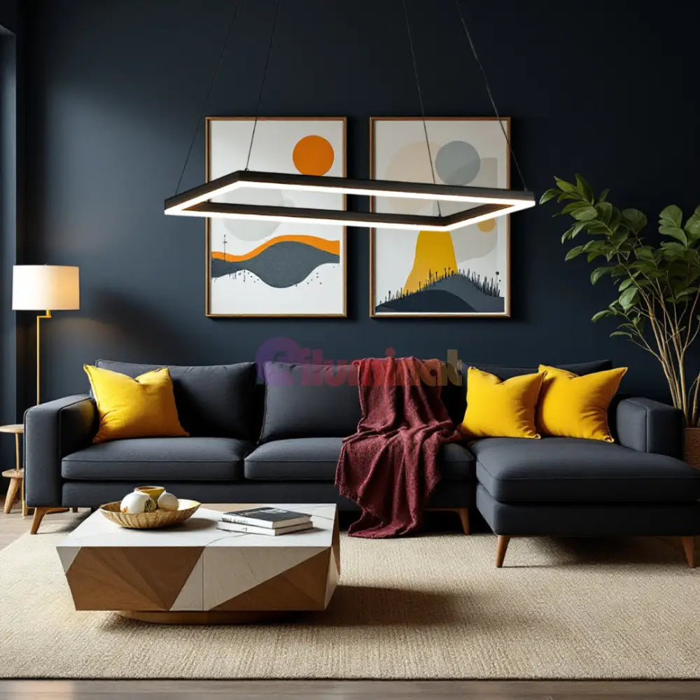 Lustra LED Suspendata Neagra GlowPanel NEAGRA / SUSPENDATE / 120CM Lighting Fixtures