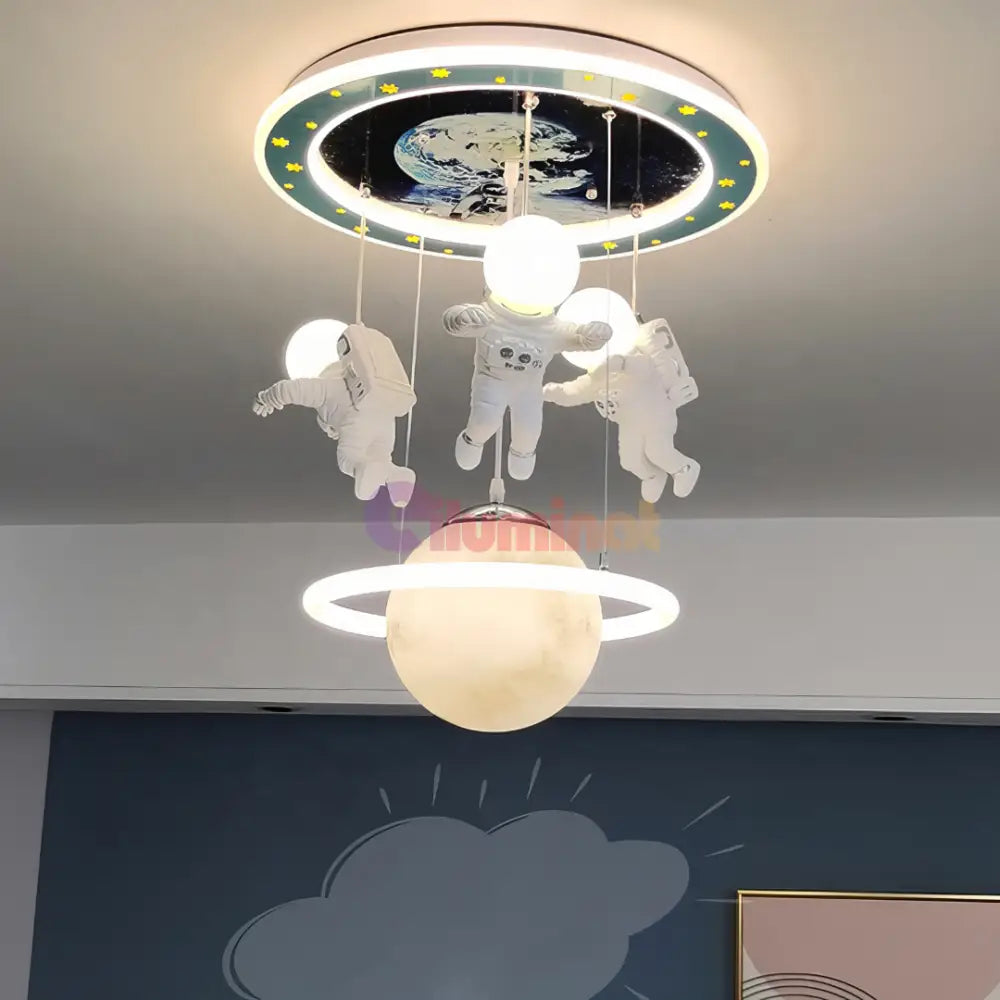 Lustra LED 100W Astro Friends Telecomanda 5315 ALBASTRU ALB / 50CM / KIDS Lighting Fixtures