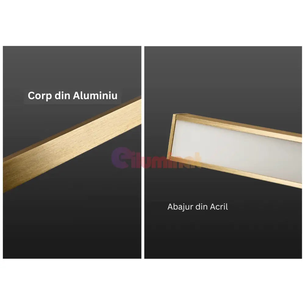 Lustra LED 72W OFFICE Suspendata Gold cu Telecomanda P1936-90 GD AURIE / SUSPENDATE Lighting Fixtures