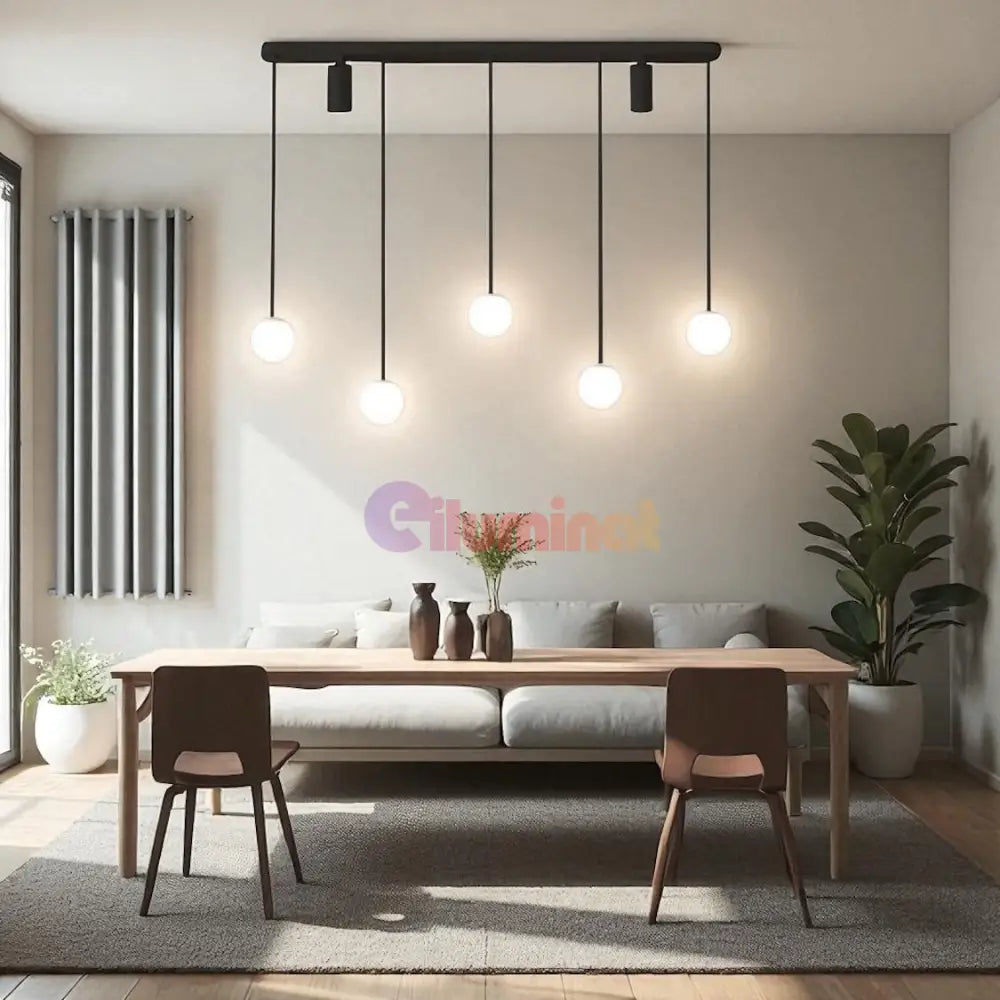 Lustra LED Suspendata Abajur 56W Echivalent 220W Telecomanda NEAGRA / ABAJUR Chandeliers