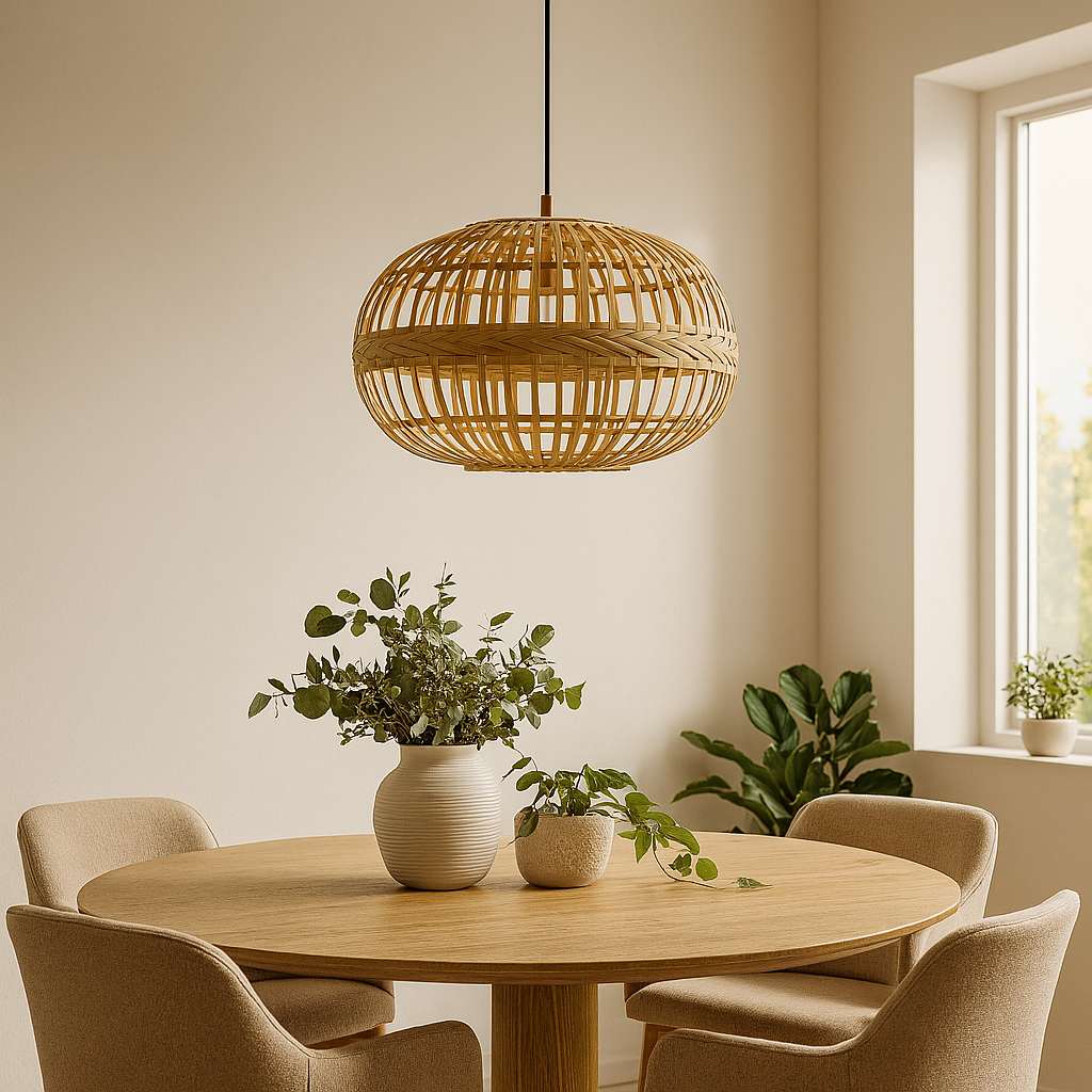 Lustra LED Suspendata AMSFIELD Wood Style EGLO 49771 LEMN / SUSPENDATE Lighting Fixtures