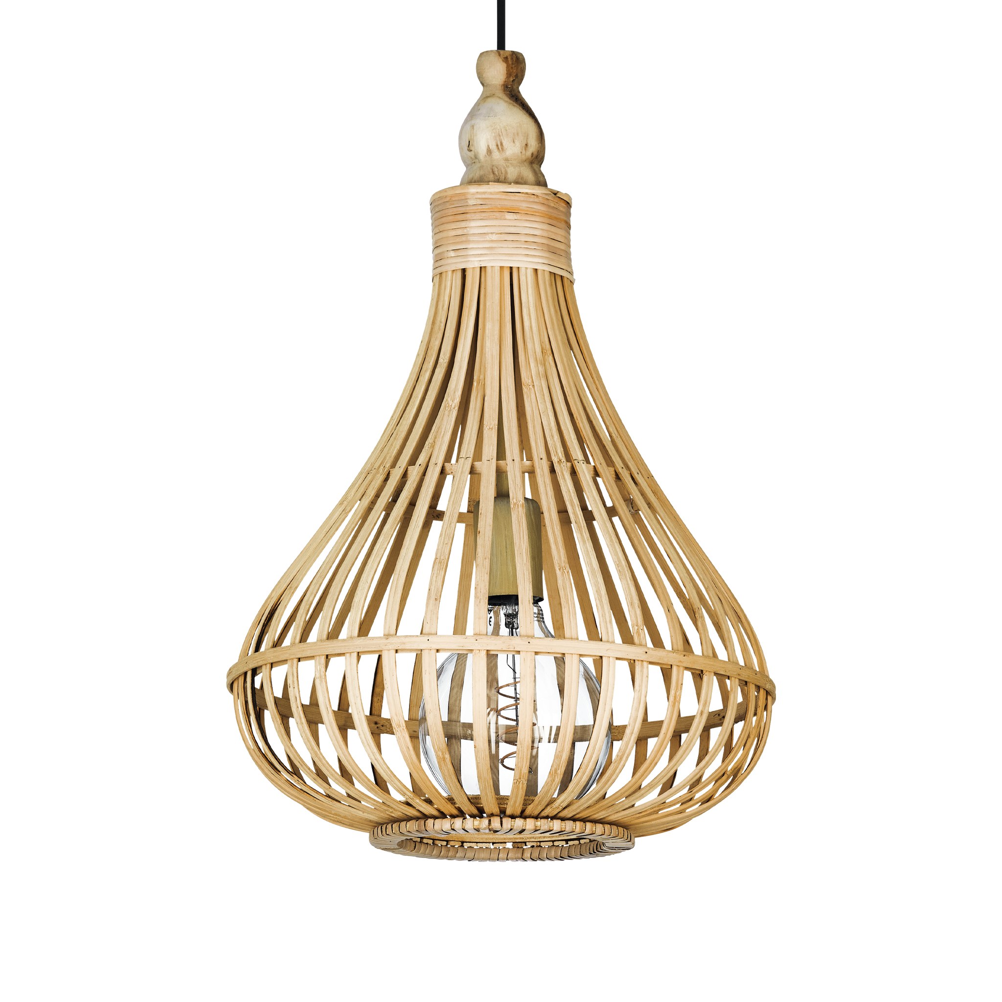 Lustra LED Suspendata AMSFIELD Wood Style EGLO 49772 LEMN / SUSPENDATE Lighting Fixtures