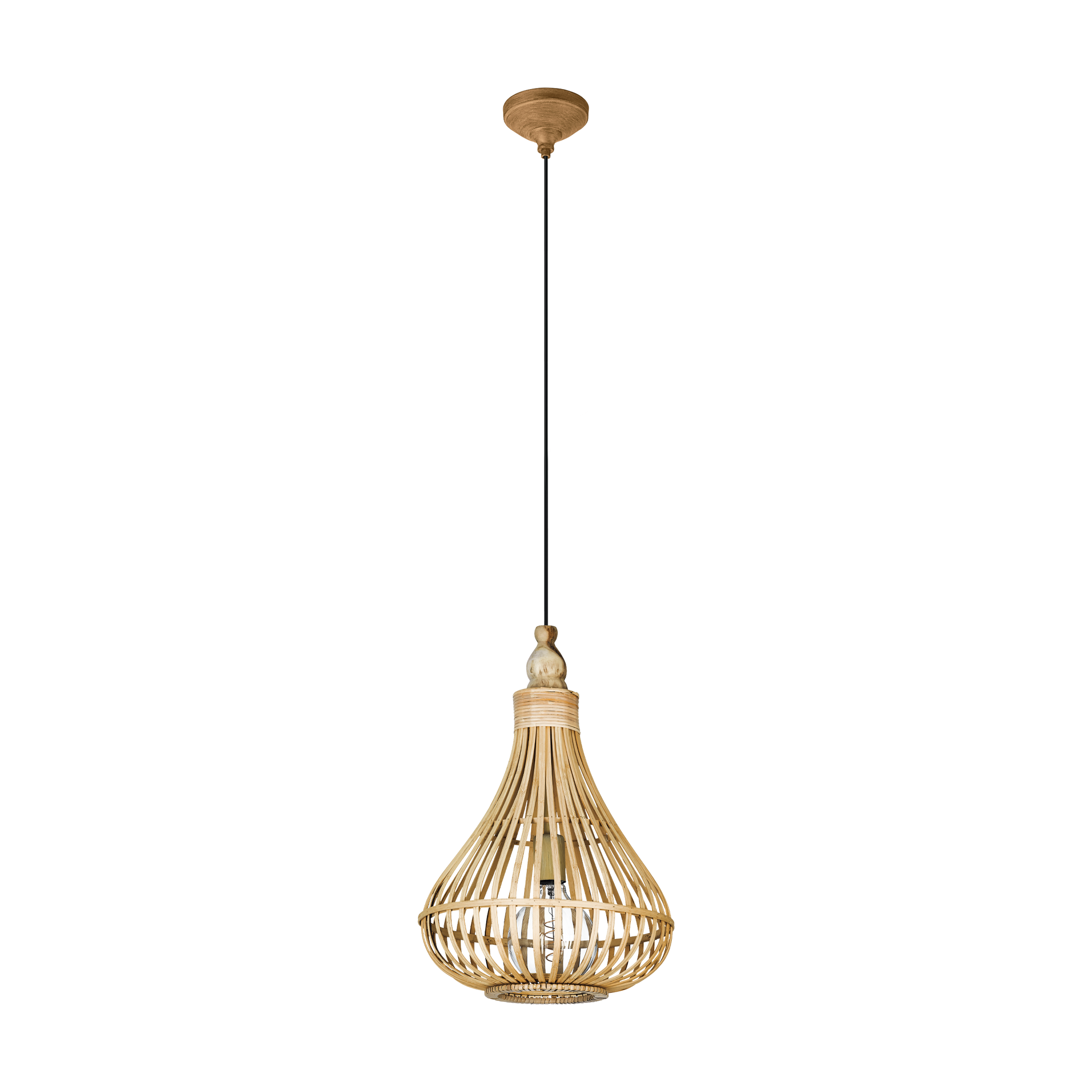Lustra LED Suspendata AMSFIELD Wood Style EGLO 49772 LEMN / SUSPENDATE Lighting Fixtures