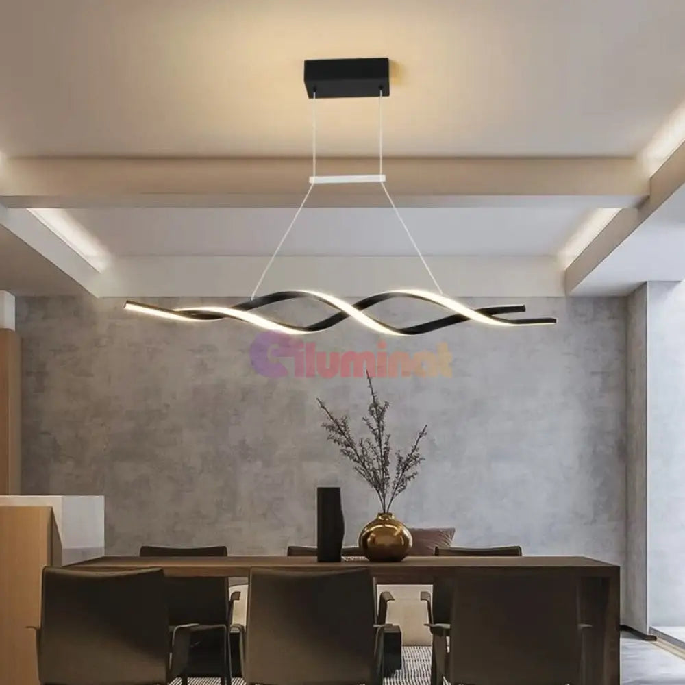 Lustra Led Suspendata Black Swan Echivalent 300W Lighting Fixtures