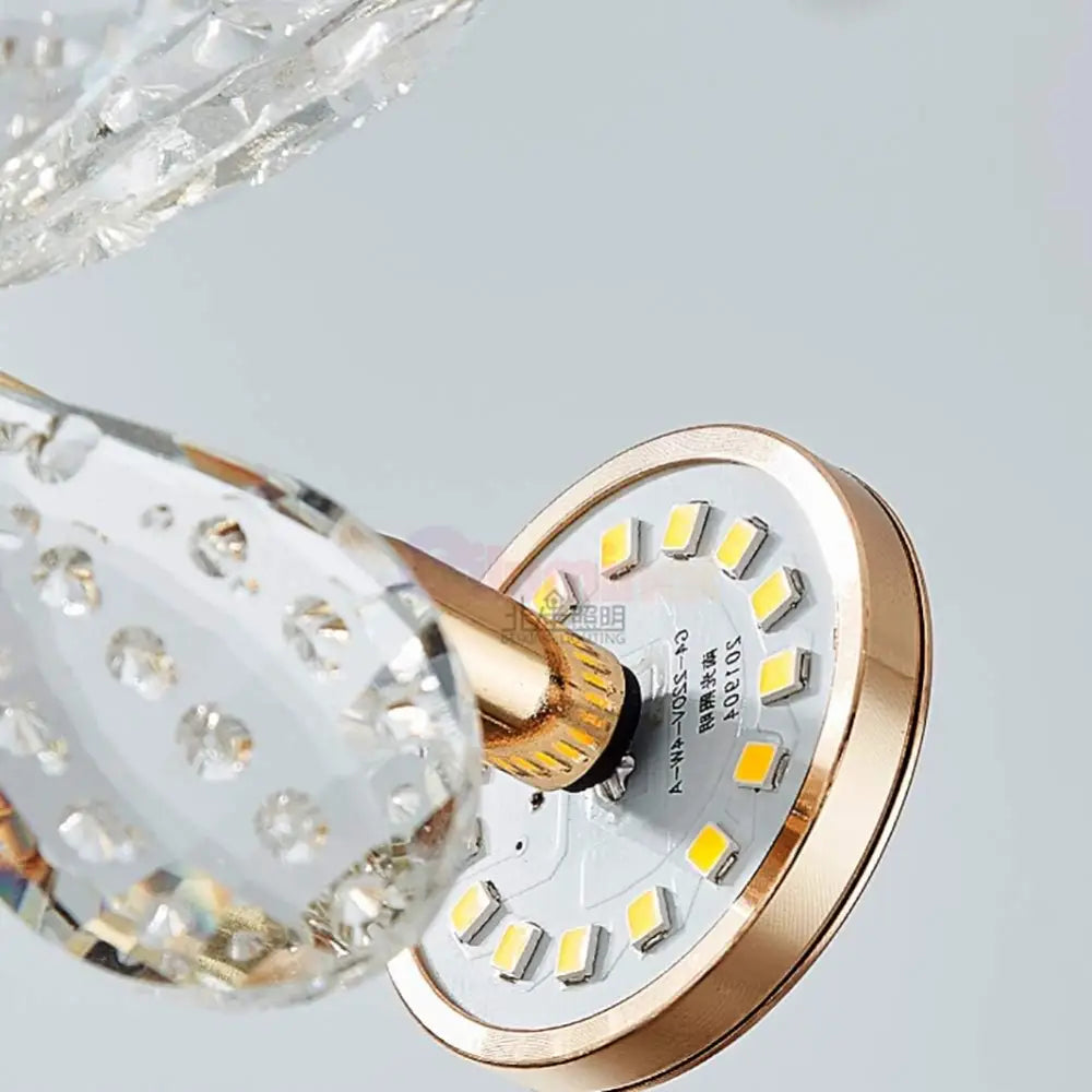Lustra LED Suspendata Cristal Butterfly Gold Echivalent 450W AURIE / 50CM / CRISTAL Lighting Fixtures
