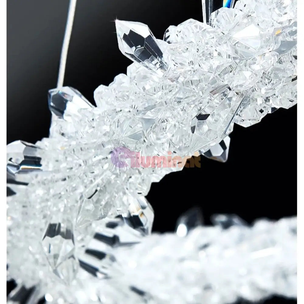 Lustra Led Suspendata Cristal Luxury Frozen 2 Segmente Lighting Fixtures