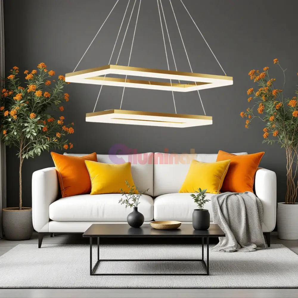 Lustra LED Suspendata Gold GlowFix AURIE / 120CM / SUSPENDATE Lighting Fixtures