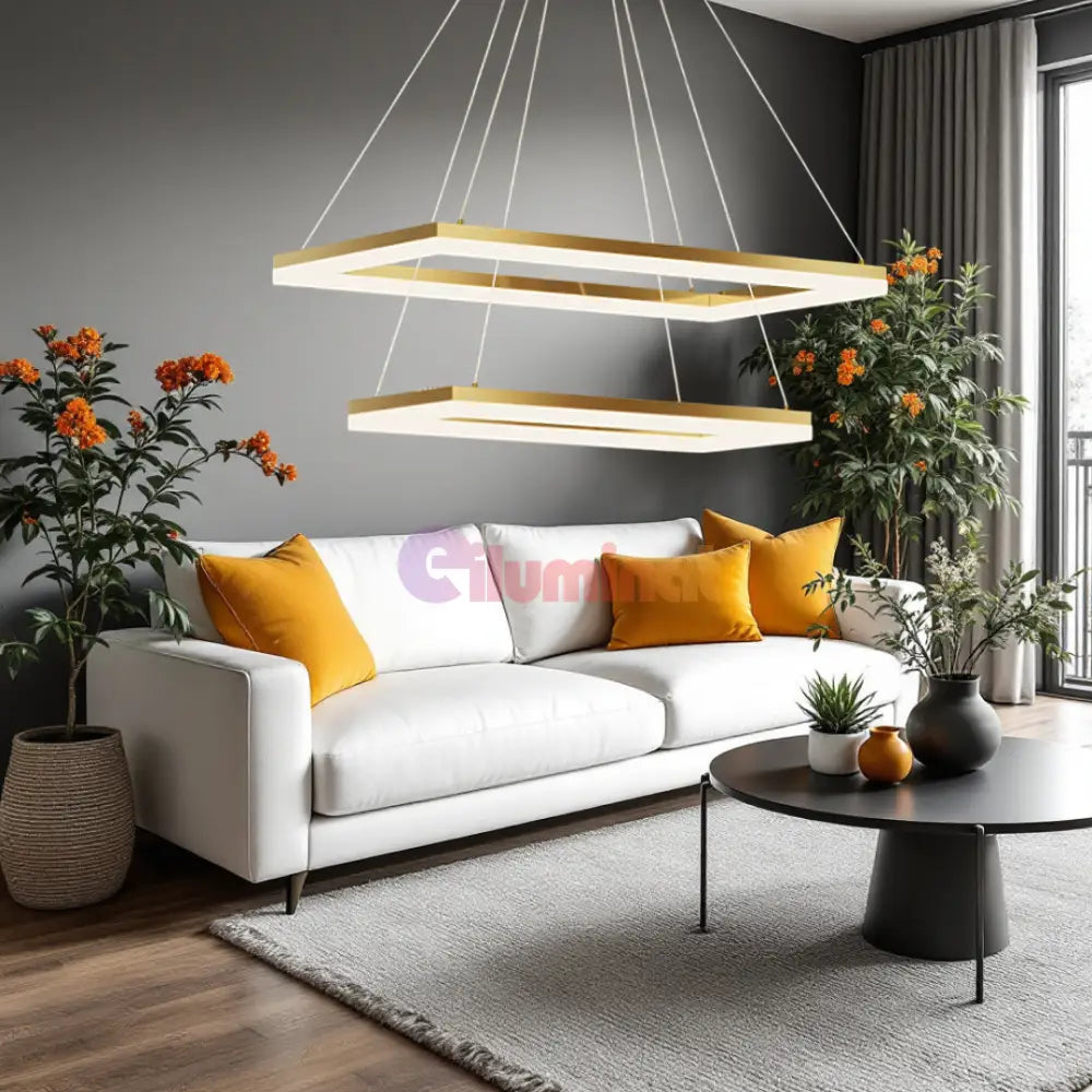 Lustra LED Suspendata Gold GlowFix AURIE / 120CM / SUSPENDATE Lighting Fixtures