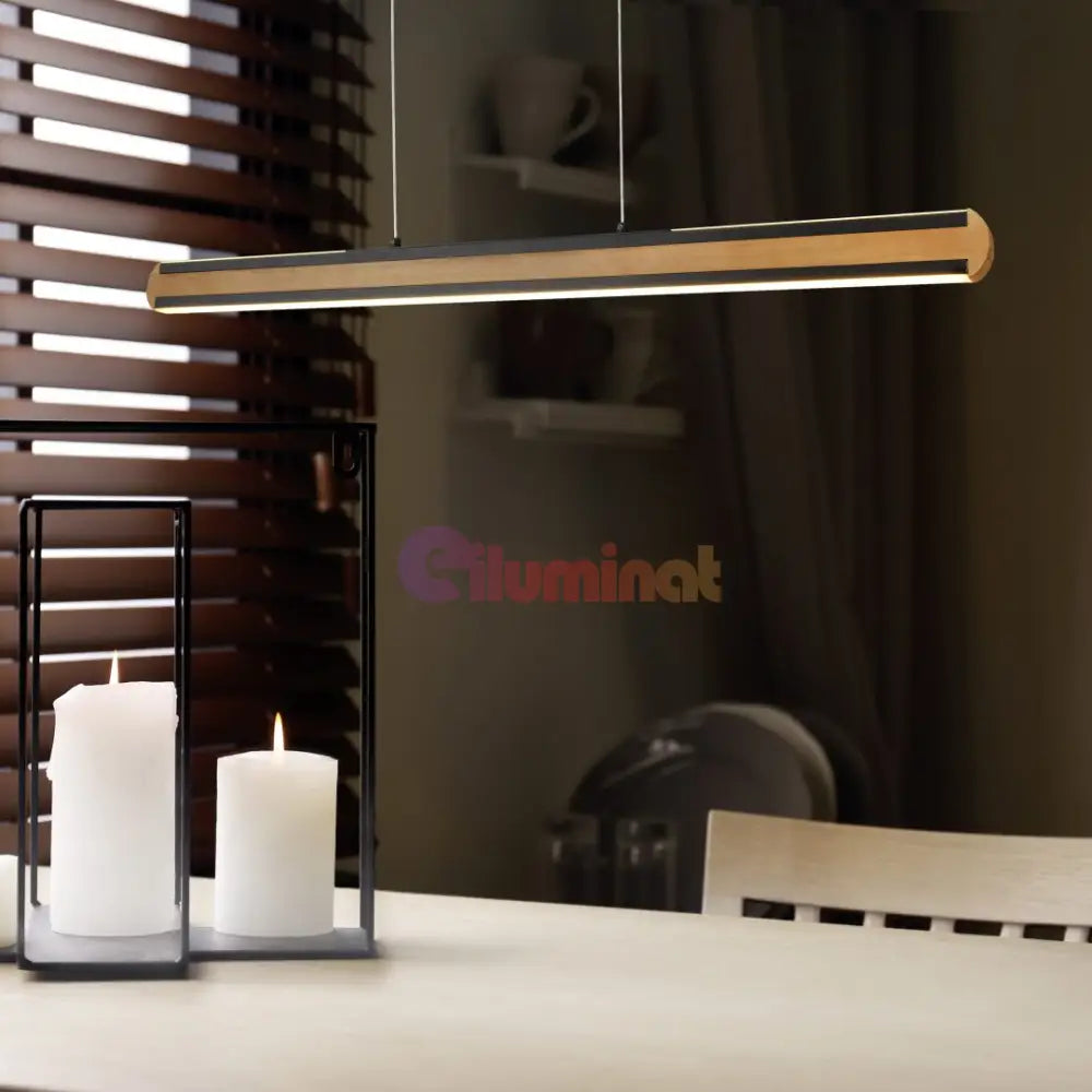 Lustra LED Suspendata DEACON Wood Echivalent 500W LEMN / SUSPENDATE / 110CM Lighting Fixtures