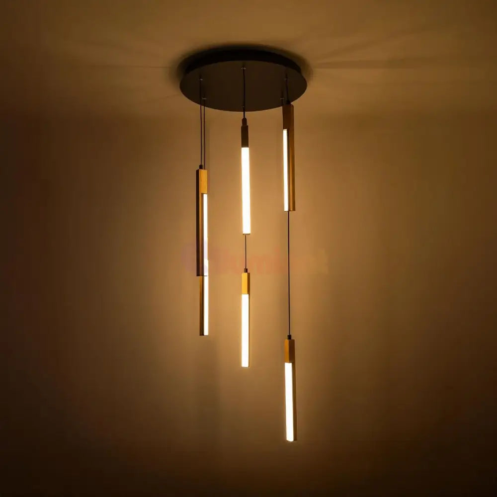 Lustra LED Suspendata ELIOT Lemn Design Echivalent 300W LEMN / SUSPENDATE Lighting Fixtures