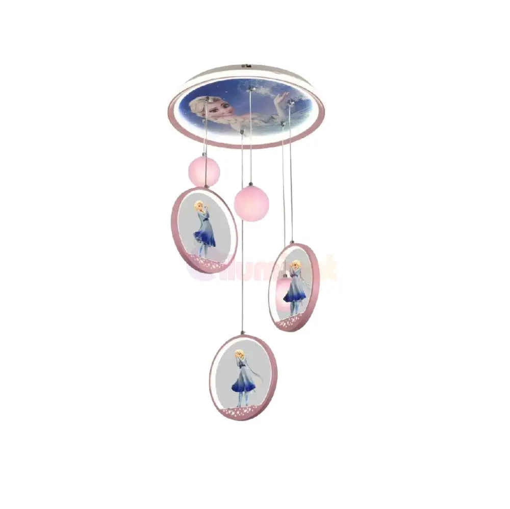 Lustra LED Suspendata ELSA Echivalent 400W Telecomanda ROZ / KIDS Lighting Fixtures
