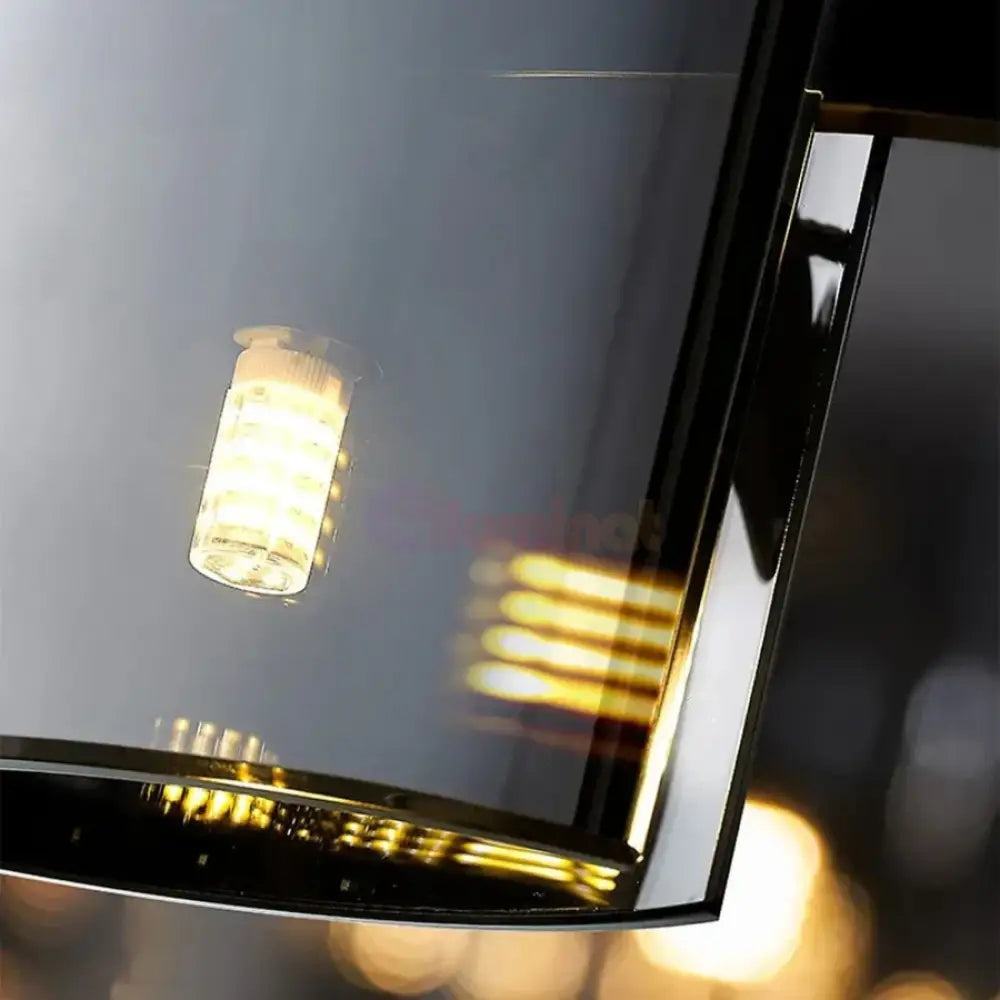 Lustra LED G9X6 Modern Black Glass NEAGRA / SUSPENDATE Lighting Fixtures