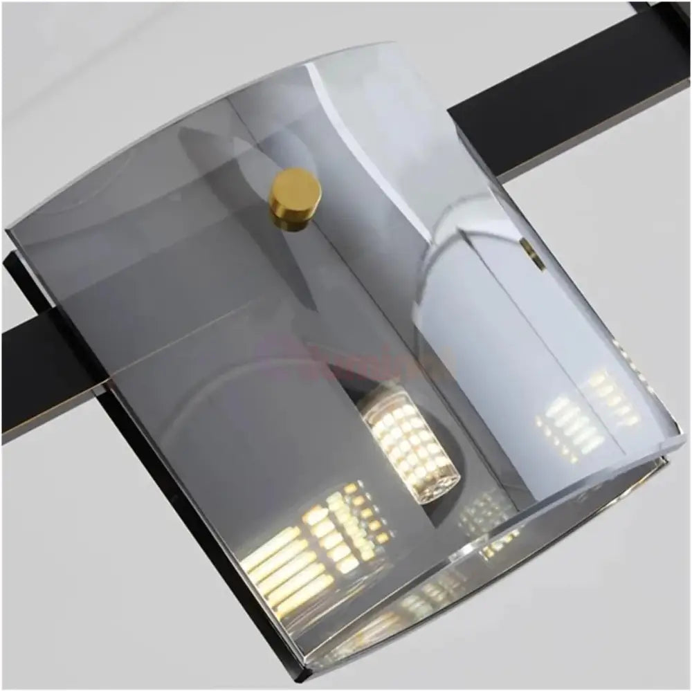 Lustra LED Suspendata Faye G9x5 Modern Black Glass NEAGRA / SUSPENDATE Lighting Fixtures