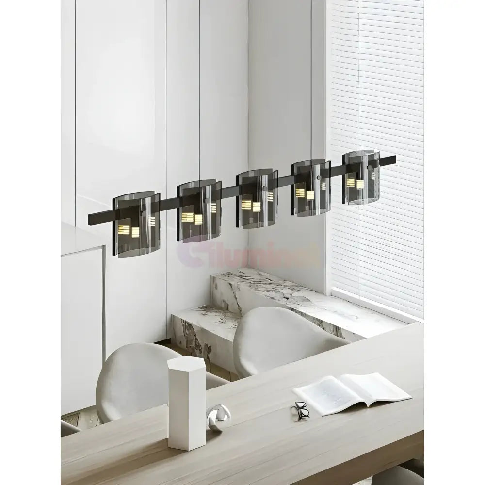 Lustra LED Suspendata Faye G9x5 Modern Black Glass NEAGRA / SUSPENDATE Lighting Fixtures