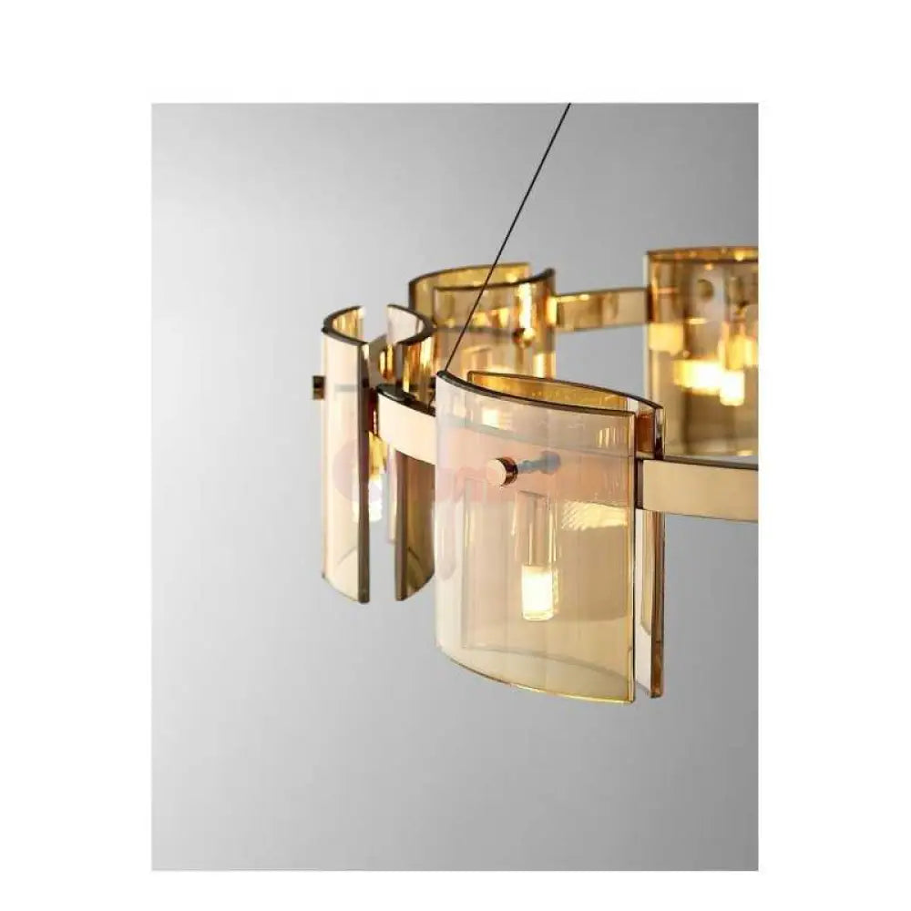 Lustra LED Suspendata Faye G9X9 Modern Gold Glass AURIE / SUSPENDATA Chandeliers Crystal
