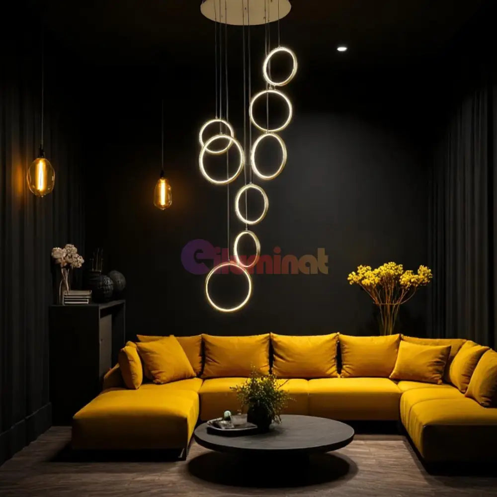 Lustra LED Suspendata GOLD Lightman AURIE Chandeliers Crystal