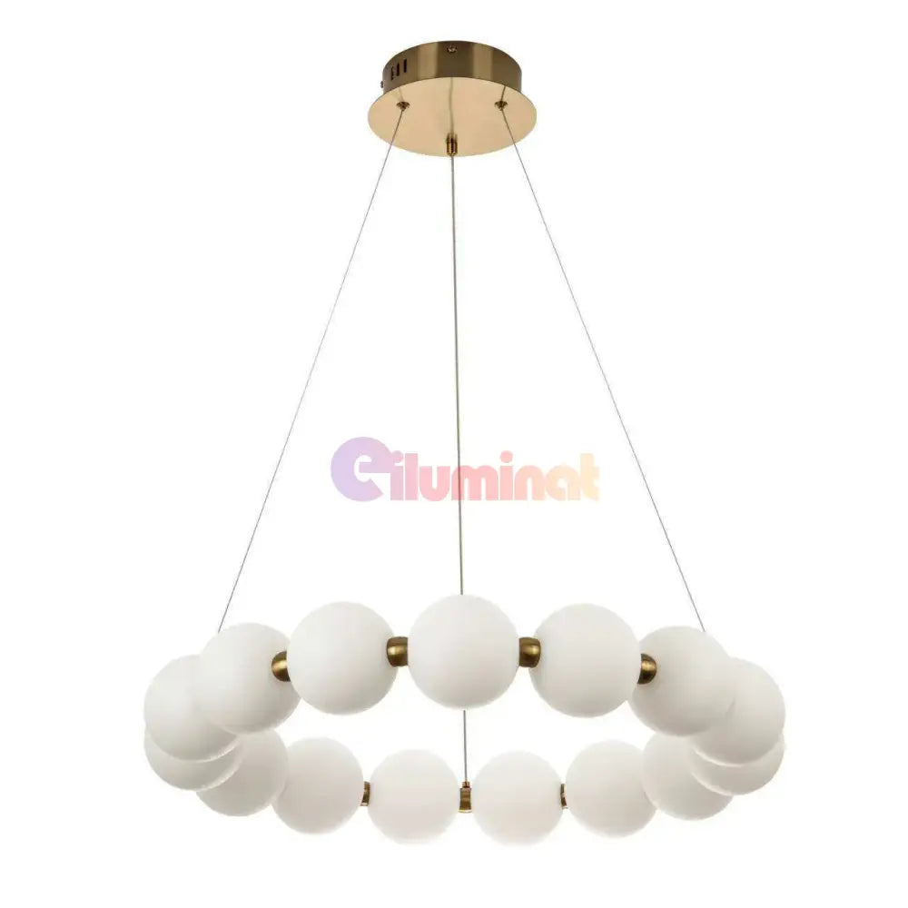 Lustra LED Suspendata Gold PEARL Echivalent 500W Telecomanda AURIE / ABAJUR Chandeliers