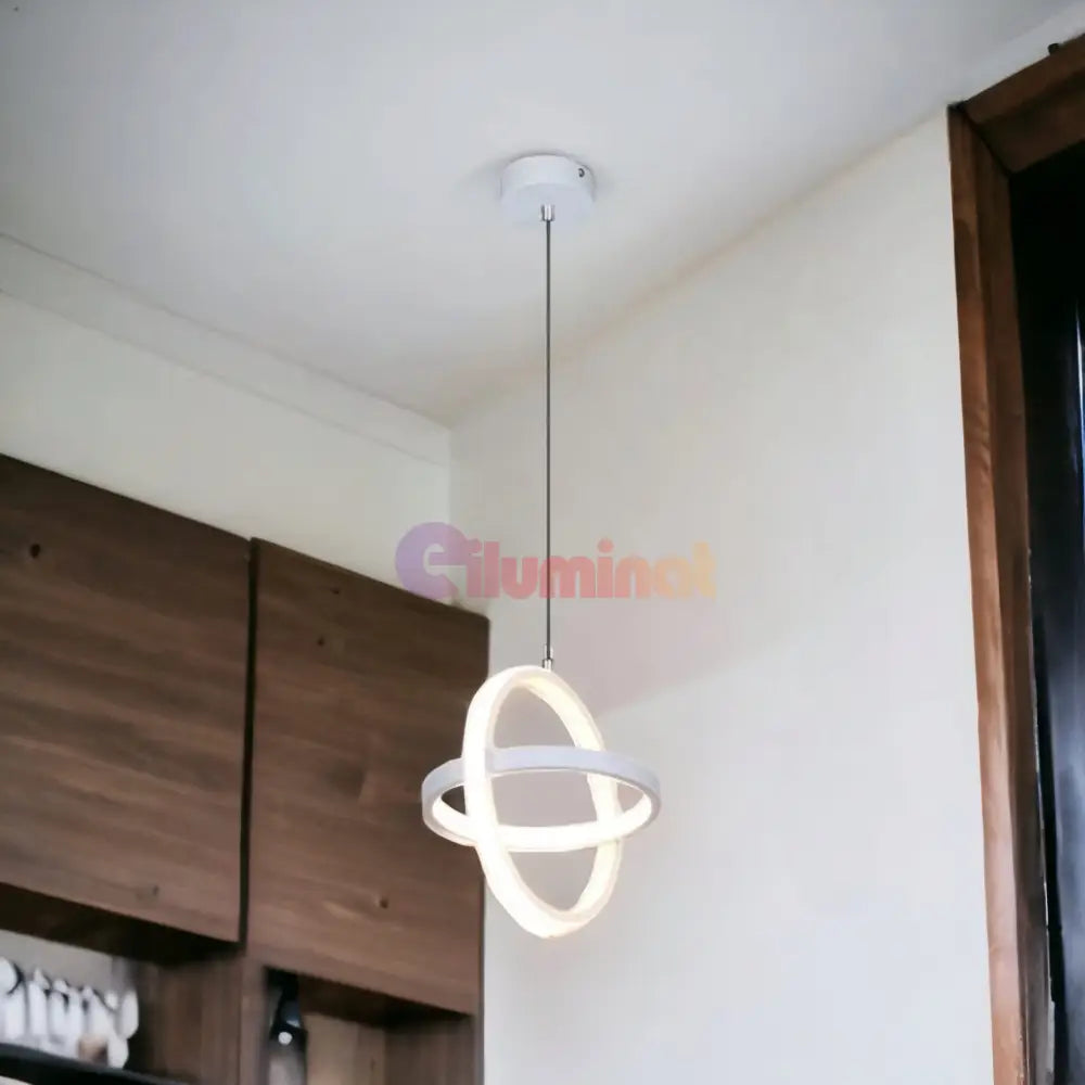 Lustra Led Suspendata 23W Infinity Ring White 3 Functii Led Ceiling Light