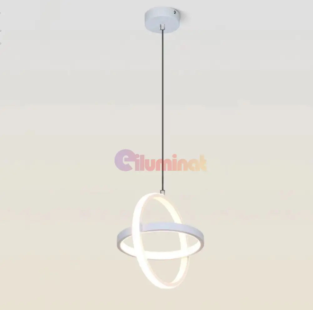 Lustra Led Suspendata 23W Infinity Ring White 3 Functii Led Ceiling Light