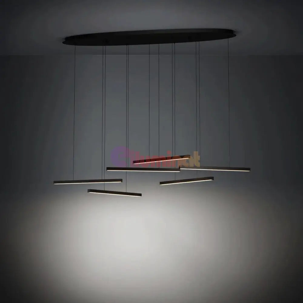 Lustra LED Suspendata Lines Black Echivalent 600W Eglo 39915 NEAGRA / SUSPENDATE Chandeliers