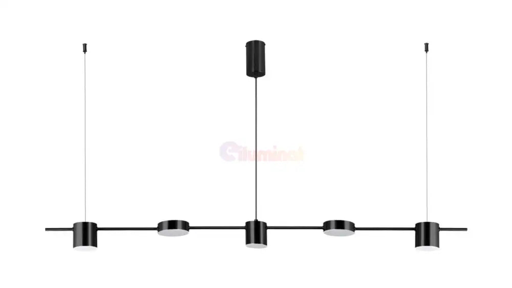 Lustra Led Suspendata Liniara Black Echivalent 400W 2369/5Bk Lighting Fixtures