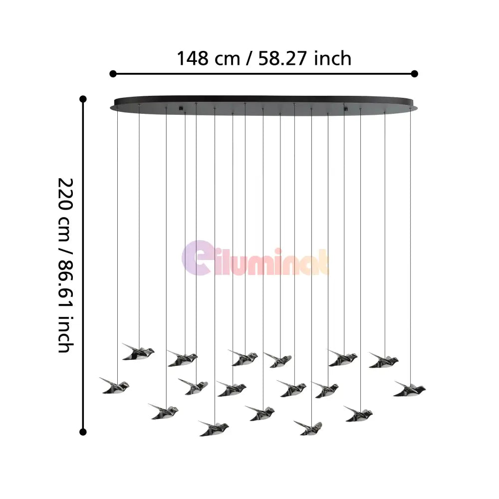 Lustra LED Suspendata Luxury PARATEBUENO Eglo 390353 NEAGRA / LUXURY Lighting Fixtures
