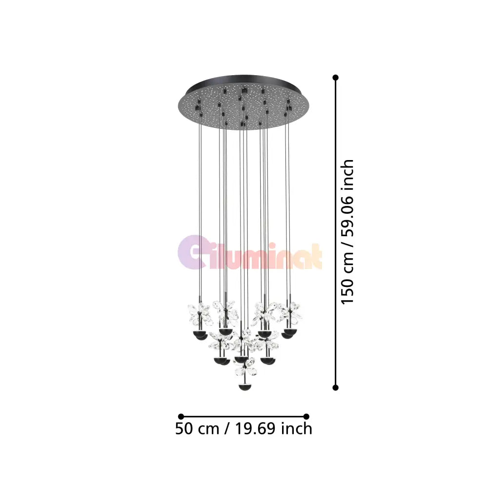 Lustra LED Suspendata Luxury PIANOPOLI 2 Eglo 390277 NEAGRA / LUXURY Lighting Fixtures