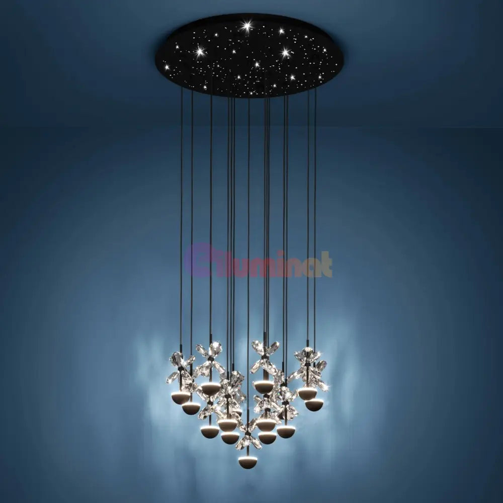 Lustra LED Suspendata Luxury PIANOPOLI 2 Eglo 390277 NEAGRA / LUXURY Lighting Fixtures