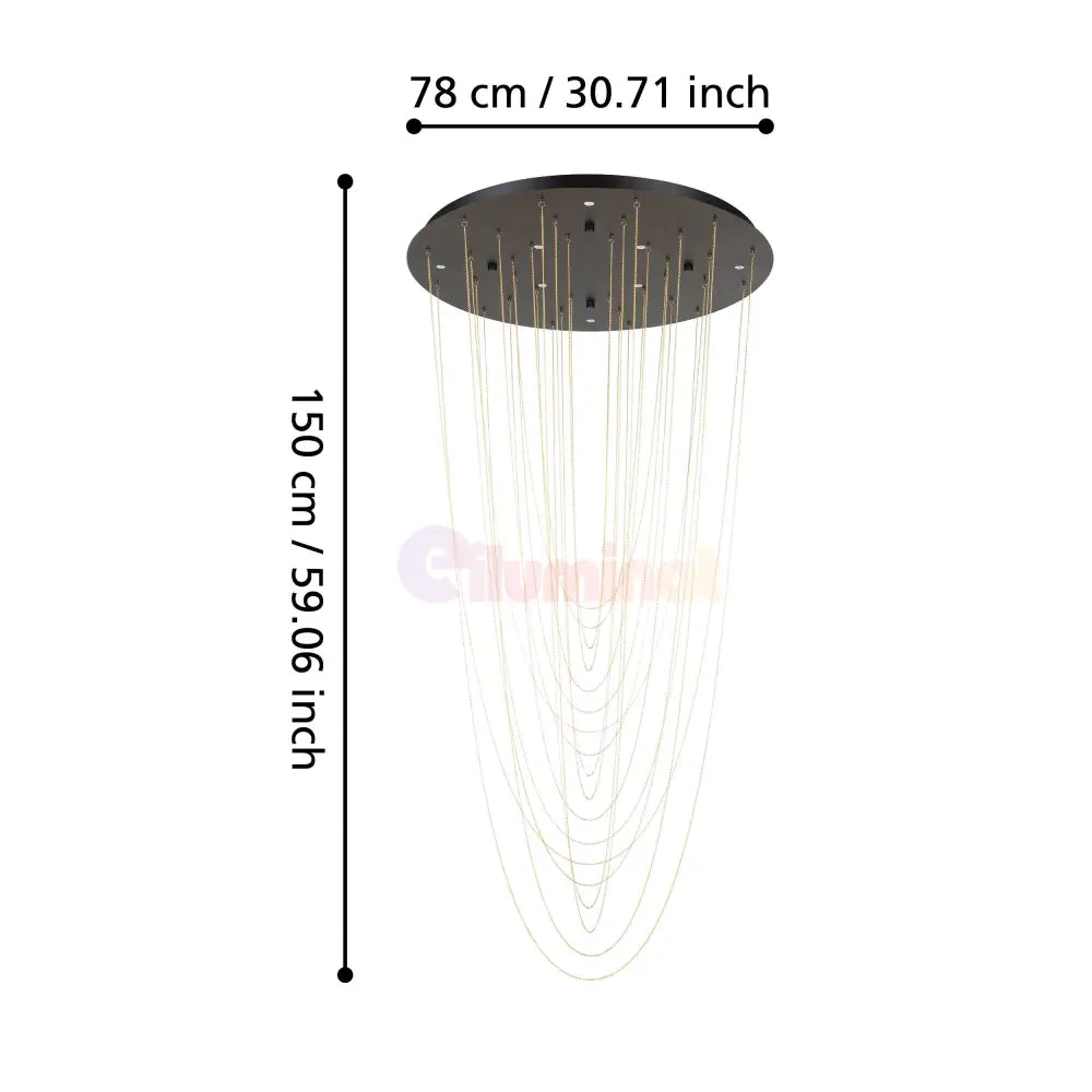 Lustra LED Suspendata Luxury TREPUCO Eglo 390355 NEAGRA / LUXURY Lighting Fixtures