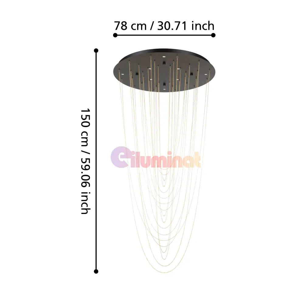 Lustra LED Suspendata Luxury TREPUCO Eglo 390355 NEAGRA / LUXURY Lighting Fixtures