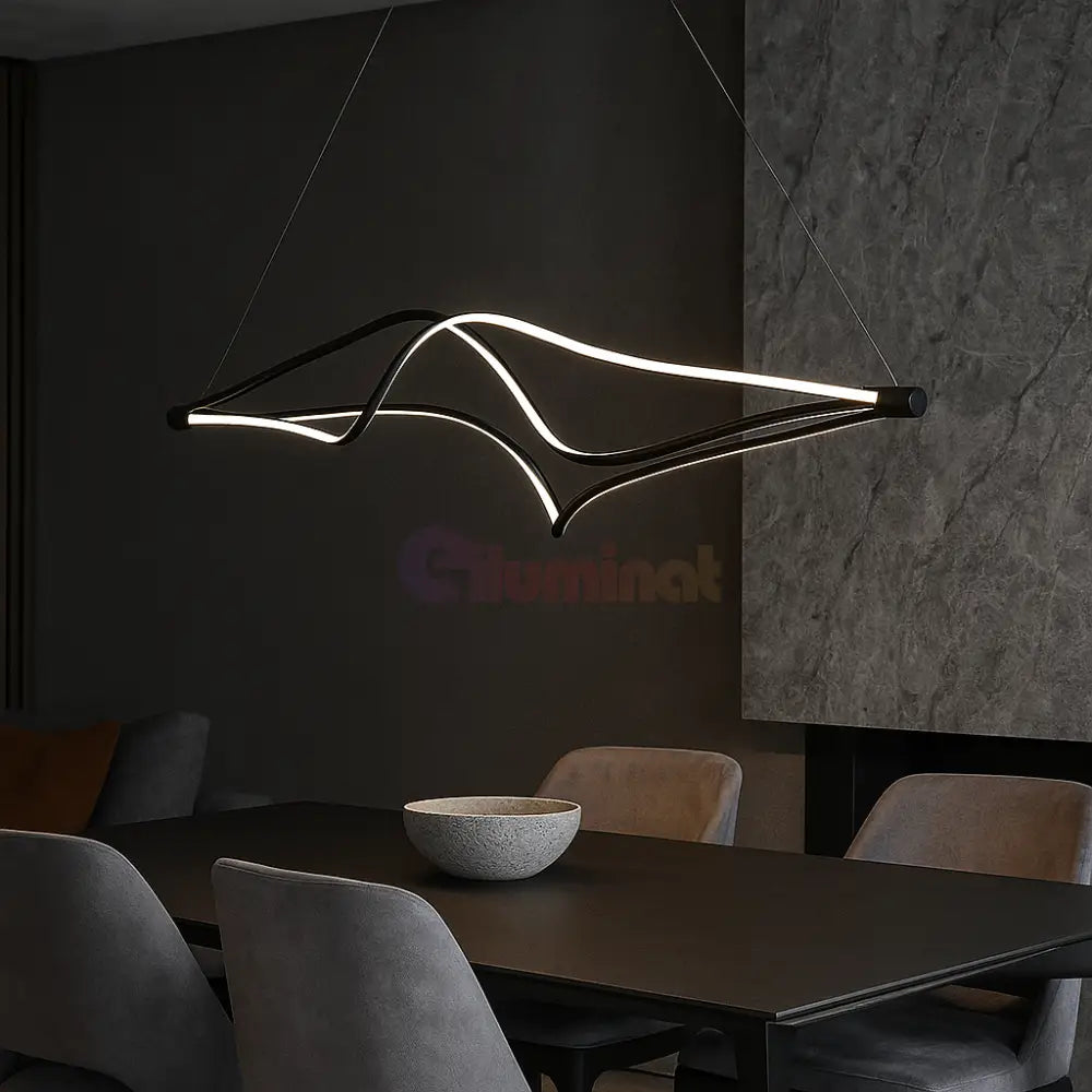 Lustra LED Suspendata Mavi Telecomanda Wifi 2.4G Black 3 Culori NEAGRA / 120CM / SUSPENDATE Lighting Fixtures