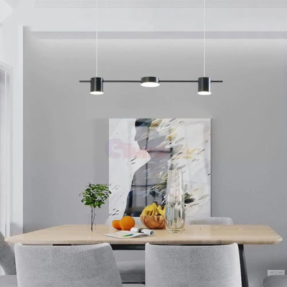 Lustra LED Suspendata Nordic Style Black Echivalent 200W Telecomanda Lighting Fixtures