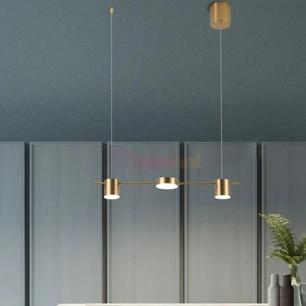 Lustra LED Suspendata Nordic Style Gold Echivalent 200W Telecomanda Lighting Fixtures