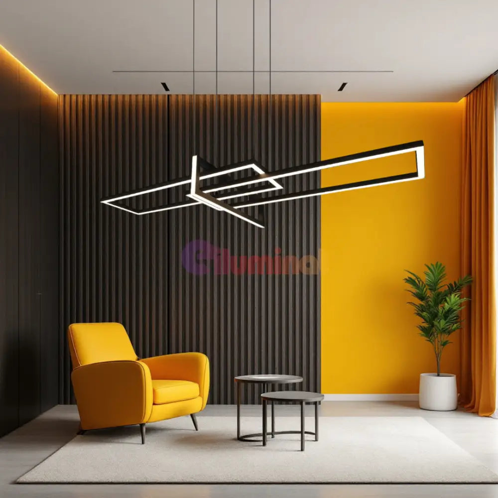 Lustra LED Neagra 34W Suspendata LumaEdge NEAGRA / SUSPENDATE Lighting Fixtures