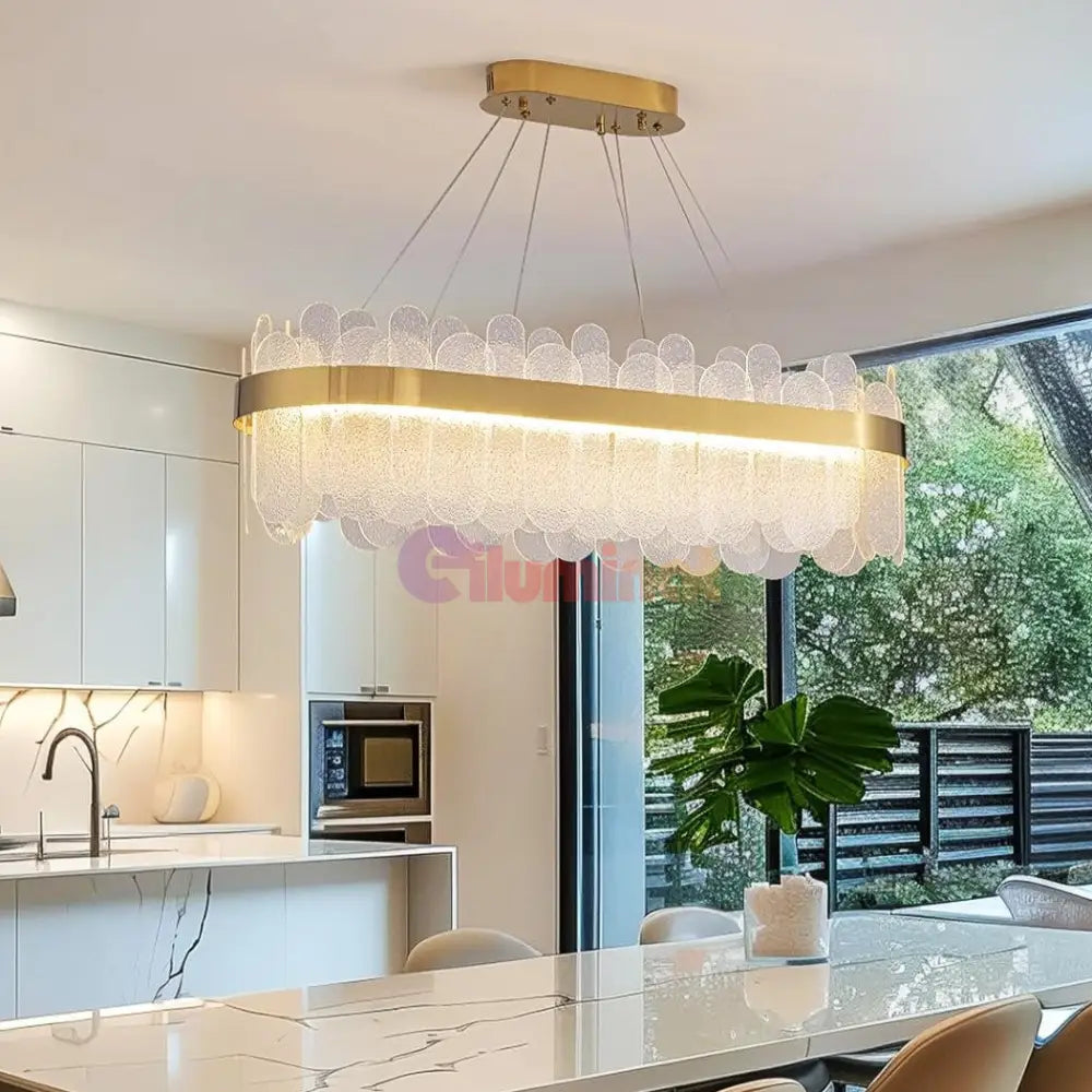 Lustra Led Suspendata Queen Gold Cristal 80X30Cm Ceiling Light Fixtures