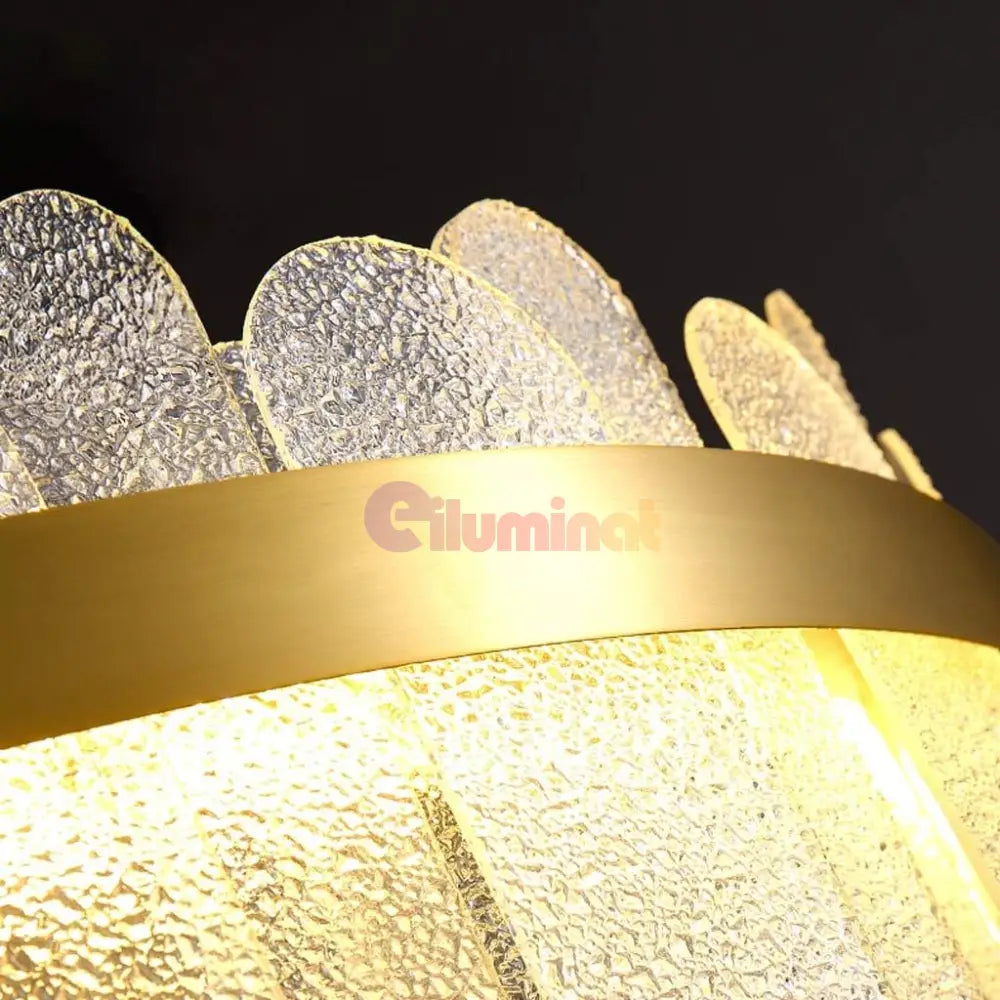 Lustra Led Suspendata Queen Gold Cristal Ceiling Light Fixtures