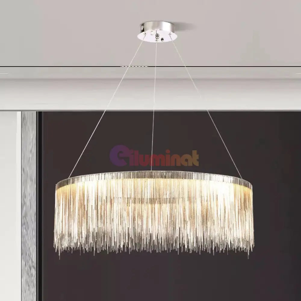 Lustra LED 60W KING Chrome 1 Segment CHROME / 60CM / SUSPENDATE Lighting Fixtures