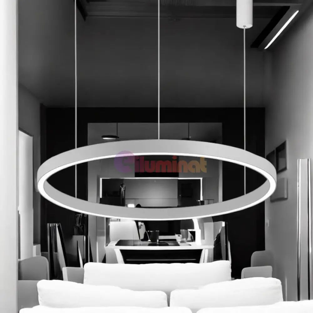 Lustra LED Suspendata TULLIO 60cm White 1 Segment Echivalent 300W ALBA / SUSPENDATE / 60CM Lighting Fixtures