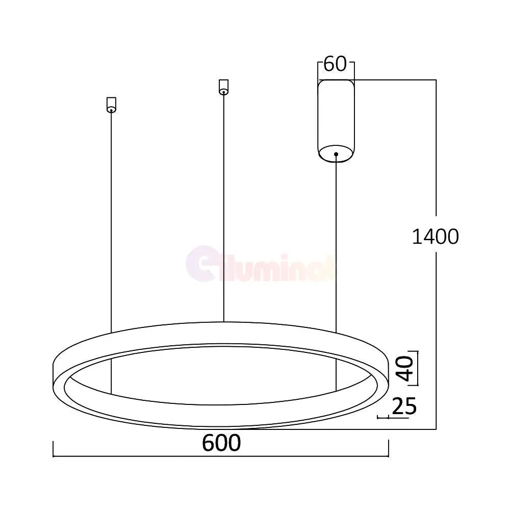 Lustra LED Suspendata TULLIO 60cm White 1 Segment Echivalent 300W ALBA / SUSPENDATE / 60CM Lighting Fixtures