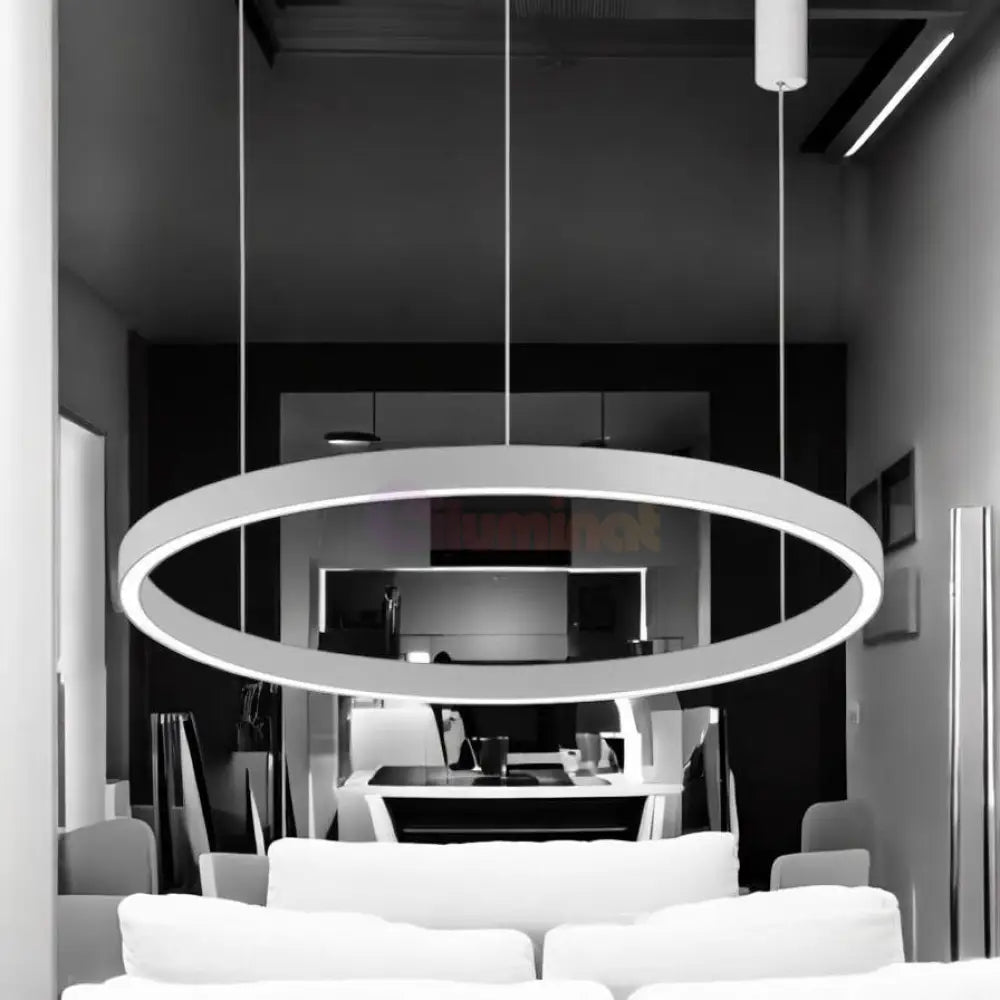 Lustra LED Suspendata TULLIO 60cm White 1 Segment Echivalent 300W ALBA / SUSPENDATE / 60CM Lighting Fixtures