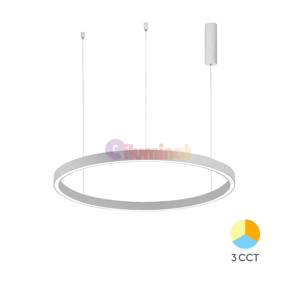 Lustra LED Suspendata TULLIO 60cm White 1 Segment Echivalent 300W ALBA / SUSPENDATE / 60CM Lighting Fixtures