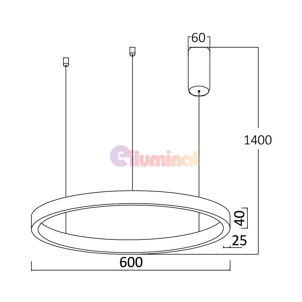Lustra LED Suspendata TULLIO 60cm White 1 Segment Echivalent 300W ALBA / SUSPENDATE / 60CM Lighting Fixtures