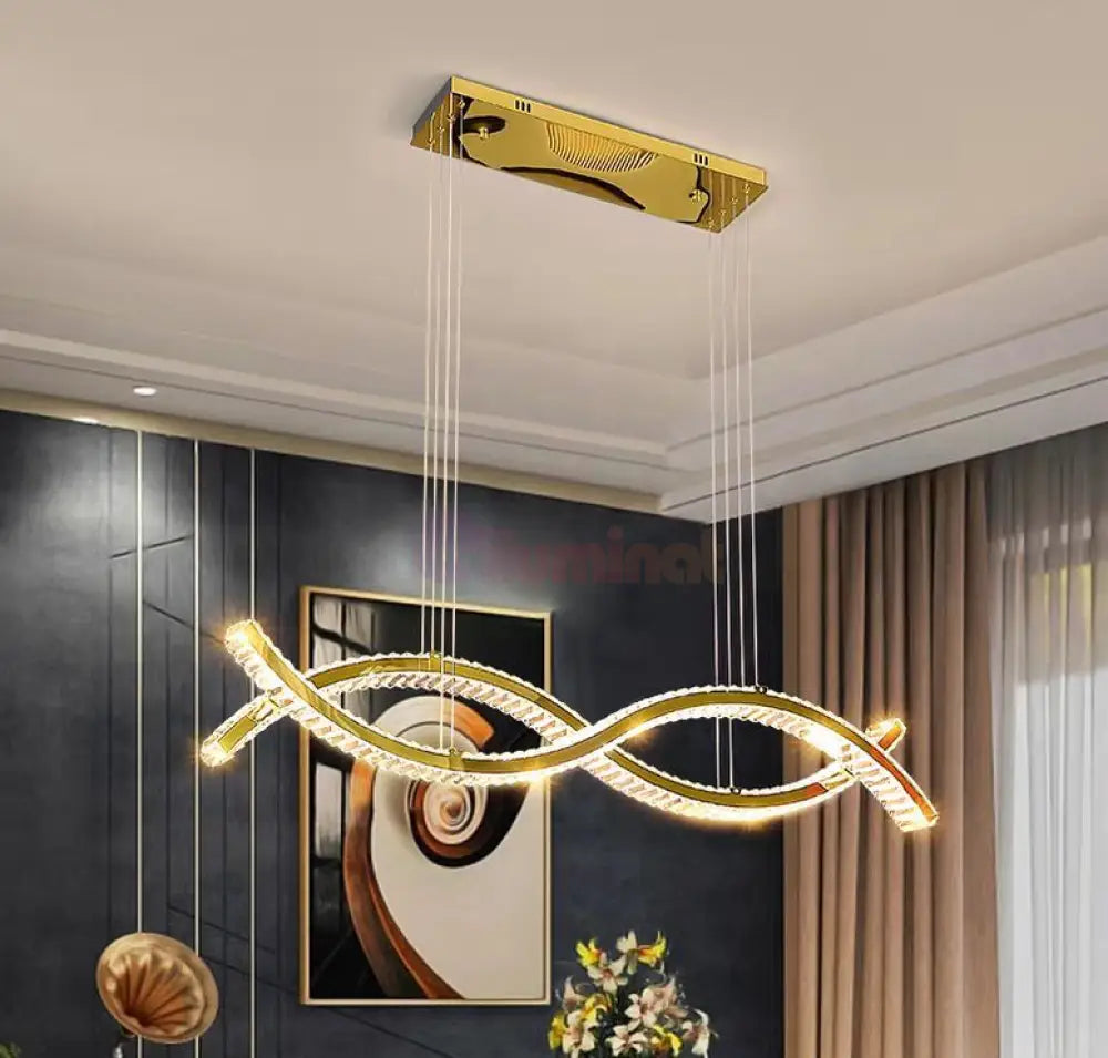 Lustra LED Suspendata Voltra Echivalent 500W Gold AURIE / CRISTAL Chandeliers Crystal