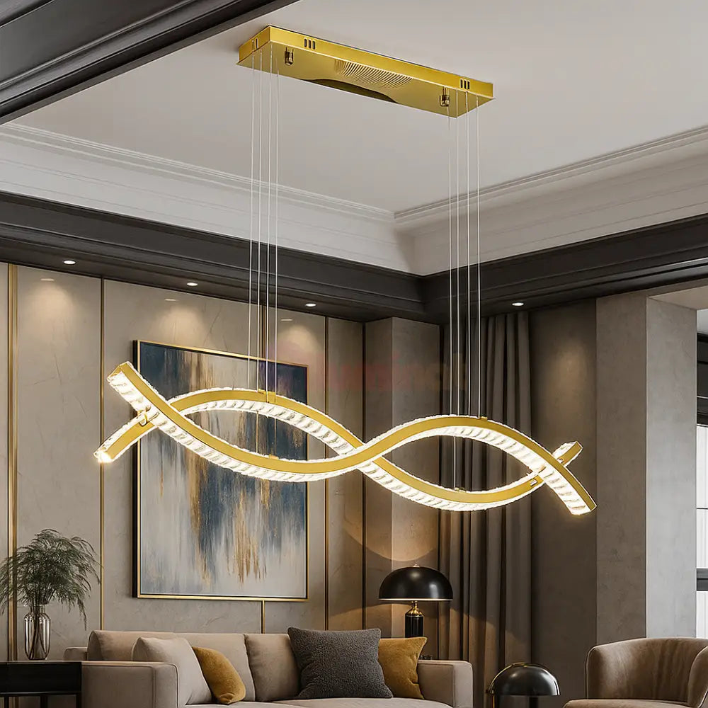 Lustra LED Suspendata Voltra Echivalent 500W Gold AURIE / CRISTAL Chandeliers Crystal