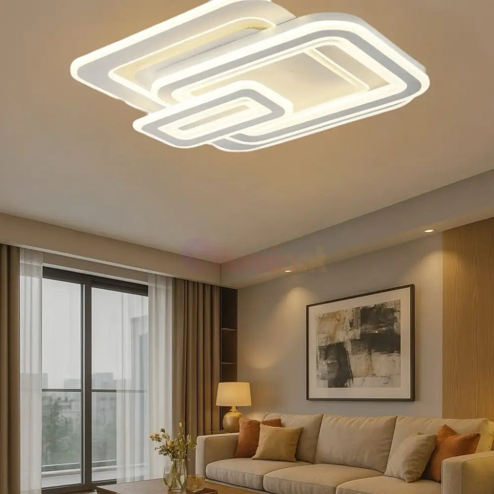 Lustra LED TORKA Square 3 Functii Echivalent 670W Telecomanda ALBA / SQUARE DESIGN / 53CM Lighting Fixtures